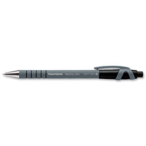 Paper Mate Flexgrip Retractable Ball Pen Fine 0.8mm Tip 0.3mm Line Black Ref S0190283 [Pack 12] Ident: 79A