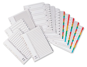 Concord Commercial Index Mylar-reinforced Europunched 20-Part A-Z Coloured Tabs A4 White Ref 09401
