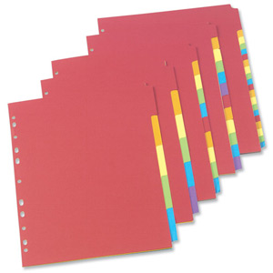 Concord Bright Subject Dividers Europunched 6-Part A4 Assorted Ref 50799 Ident: 245B
