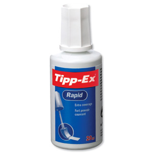 Tipp-Ex Rapid Correction Fluid Fast-drying with Foam Applicator 20ml White Ref 885992 [Pack 10]