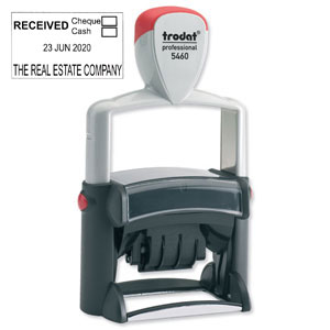Trodat Professional TVC5460 Bespoke Line Dater Stamp Self-Inking 4mm Date 56x33mm Text Area Ref 156326 Ident: 348D