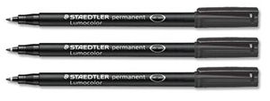 Staedtler 314 Lumocolor Pen Permanent Broad 1.0-2.5mm Black Ref 314-9 [Pack 10] Ident: 95D