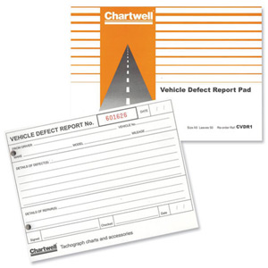 Chartwell Tachograph Vehicle Defect Report Pad 50 Sheets Ref CVDR1 Ident: 21E