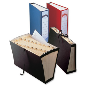 Eastlight Monkwell Expanding File with Cloth Ties 19 Pockets A-Z Foolscap Blue Ref 32413