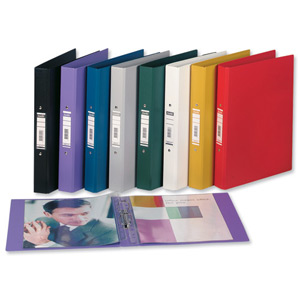 Elba Ring Binder Heavyweight PVC 2 O-Ring Size 25mm A4 Black Ref 400001512 [Pack 10]