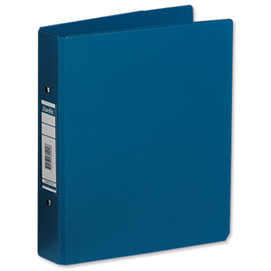 Elba Ring Binder PVC 4 O-Ring Size 25mm A4 Blue Ref 130101