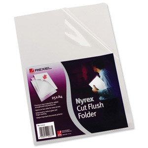 Rexel Nyrex Folder Cut Flush A4 Clear Ref 12153 [Pack 25] Ident: 186D