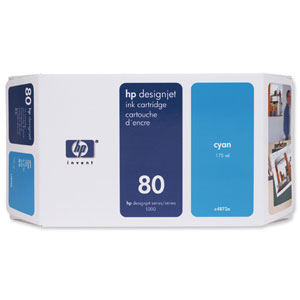 Hewlett Packard [HP] No. 80 Inkjet Cartridge 350ml Cyan Ref C4846AE