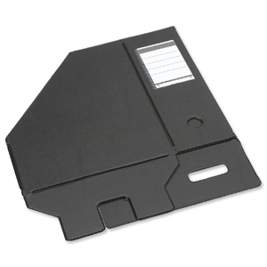 Concept Magazine Rack File Plastic Jumbo 110mm Black A4 [Pack 5]
