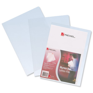 Rexel Nyrex 80 Letter File Folder Cut Flush Embossed A4 Clear Ref 12275 [Pack 5]