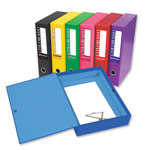 Eastlight Colorado Box File with Lock Spring 70mm Spine A4 Yellow Ref 30449 [Pack 5]