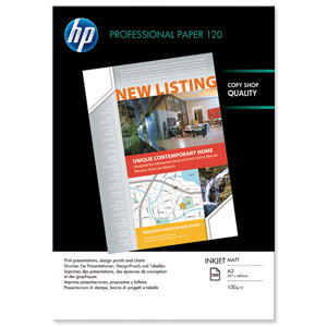 Hewlett Packard [HP] Professional Inkjet Paper Matt 120gsm A3 Ref Q6594A [100 Sheets]
