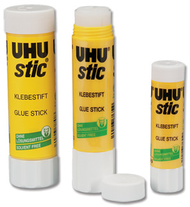 UHU Stic Glue Stick Solid Washable Non-toxic 21g Ref 45611 [Pack 12]