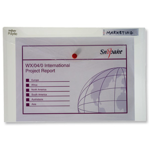 Snopake Polyfile Classic Wallet File Polypropylene Foolscap Clear Ref 11154 [Pack 5]