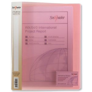 Snopake Superline Ring Binder Polypropylene 2 O-Ring 25mm Size A4 Red Ref 10181 [Pack 10] Ident: 218B