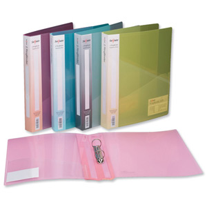 Snopake Superline Ring Binder Polypropylene 2 O-Ring 25mm Size A4 Assorted Ref 10184 [Pack 10]