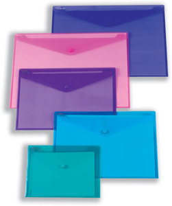 Snopake Polyfile Electra Wallet File Polypropylene A3 Assorted Ref 11185 [Pack 5]