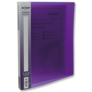 Snopake Electra Ring Binder Polypropylene 2 O-Ring 25mm Size A4 Purple Ref 10161 [Pack 10] Ident: 218C