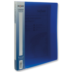 Snopake Electra Ring Binder Polypropylene 2 O-Ring 25mm Size A4 Blue Ref 10159 [Pack 10]