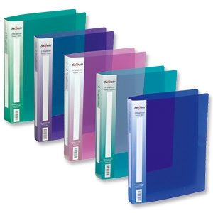 Snopake Electra Ring Binder Polypropylene 2 O-Ring 25mm Size A4 Assorted Ref 10165 [Pack 10]