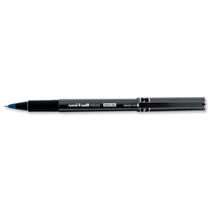 Uni-ball UB155 Micro Deluxe Rollerball Pen Ultra Fine 0.5mm Tip 0.2mm Line Blue Ref UB155BLU [Pack 12] Ident: 72C