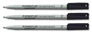 Staedtler 316 Lumocolor Pen Non-permanent Fine 0.6mm Line Black Ref 316-9 [Pack 10]
