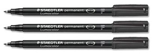 Staedtler Lumocolor Permanent Pen Fine 0.6mm Line Black Ref 318-9 [Pack 10] Ident: 95D