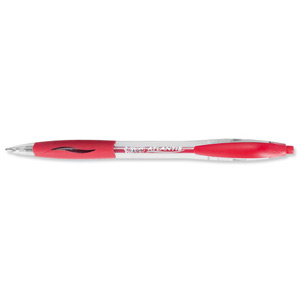 Bic Atlantis Ball Pen Retractable Cushioned Grip 1.0mm Tip 0.4mm Line Red Ref 887133 [Pack 12] Ident: 79D