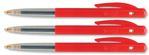 Bic M10 Clic Ball Pen Retractable 1.0mm Tip 0.3mm Line Red Ref 1199190123 [Pack 50]