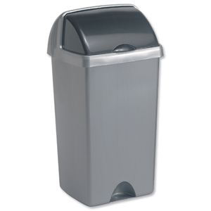 Roll Top Bin Polypropylene 48 Litres Metallic Silver Ident: 519G