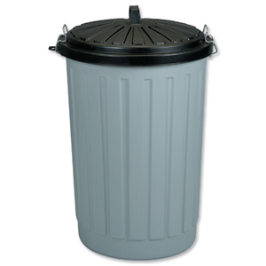 Dustbin Round with Lid plus Locking Clips 90 Litres