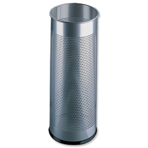 Durable Umbrella Stand Tubular Metal Perforated 28.5 Litres Silver Ref 3350/23 Ident: 489E