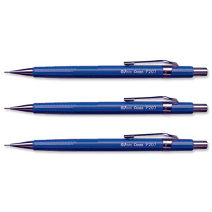 Pentel Automatic Pencil Plastic Steel-lined with 6 x HB 0.7mm Lead Ref P207-C [Pack 12] Ident: 100c