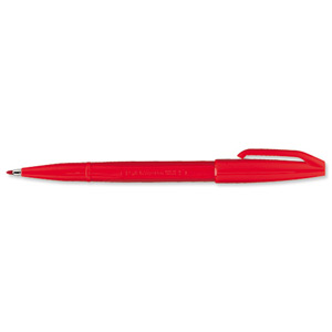 Pentel Sign Pen S520 Fibre Tipped 2.0mm Tip 1.0mm Line Red Ref S520-B [Pack 12] Ident: 75G