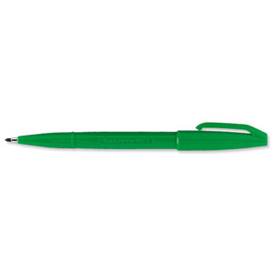 Pentel Sign Pen S520 Fibre Tipped 2.0mm Tip 1.0mm Line Green Ref S520-D [Pack 12] Ident: 75G