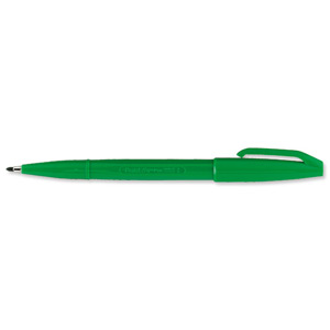 Pentel Sign Pen S520 Fibre Tipped 2.0mm Tip 1.0mm Line Green Ref S520-D [Pack 12]