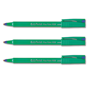 Pentel R50 Rollerball Pen Green Barrel Water-based 0.8mm Tip 0.4mm Line Blue Ref R50-C [Pack 12]