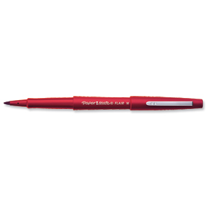 Paper Mate Fine Line Marker Nylon 1.1mm Tip 0.8mm Line Red Ref S0190993 [Pack 12] Ident: 74A