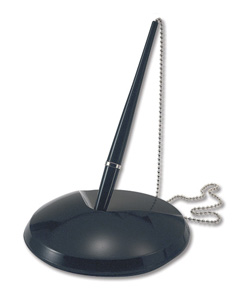 Berol Recorder Ball Pen Desk Set with Anti-wander Chain to Base Black Ref S0381080