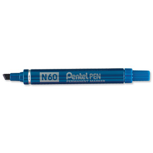 Pentel N60 Permanent Marker Chisel Tip Max.6mm Line Blue Ref N60-C [Pack 12] Ident: 90B