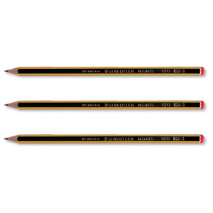 Staedtler 120 Noris Pencil Cedar Wood 2B Orange Cap Ref 120-0 [Pack 12] Ident: 102B