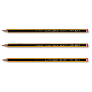 Staedtler 120 Noris Pencil Cedar Wood 2B Orange Cap Ref 120-0 [Pack 12] Ident: 102B