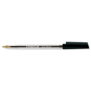 Staedtler 430 Stick Ball Pen Medium 1.0mm Tip 0.35mm Line Black Ref 430M-9 [Pack 10] Ident: 84G