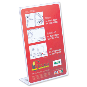 Slanted Sign Holder Side Loading A5 Clear Ident: 290B