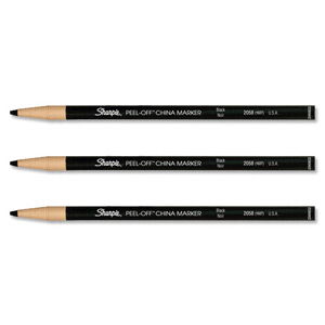Sharpie China Wax Marker Pencil Peel-off Unwraps to Sharpen Black Ref S0305070 [Pack 12] Ident: 94D