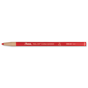 Sharpie China Wax Marker Pencil Peel-off Unwraps to Sharpen Red Ref S0305081 [Pack 12] Ident: 94D