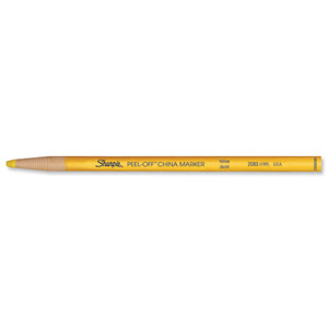 Sharpie China Wax Marker Pencil Peel-off Unwraps to Sharpen Yellow Ref S0305101 [Pack 12] Ident: 94D