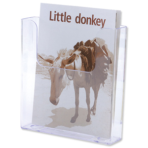 Flatback Literature Holder Wall Mounted Single Pocket Portrait A5 Clear