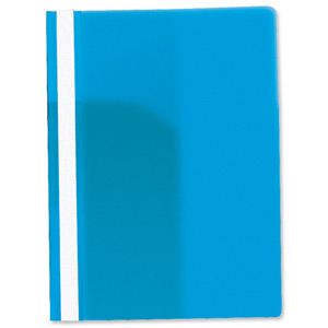 Rexel Data Flat File PVC with Title Strip and Full Back Pocket A4 Blue Ref 12600BU [Pack 25] Ident: 203F