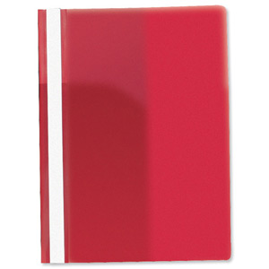 Rexel Data Flat File PVC with Title Strip and Full Back Pocket A4 Red Ref 12600RD [Pack 25] Ident: 203F